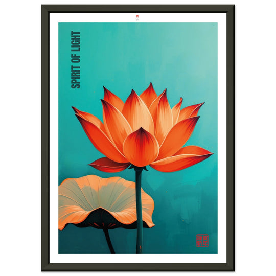 Cuadro minimalista japonés de la Flor de Loto, símbolo de pureza y renovación espiritual