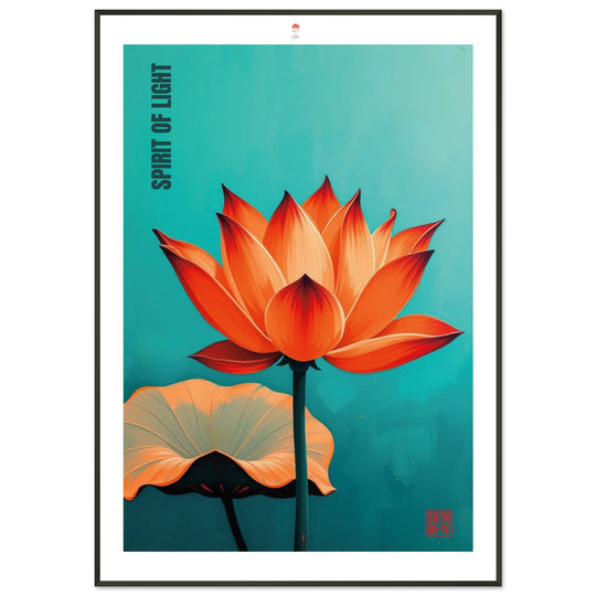 Cuadro minimalista japonés de la Flor de Loto, símbolo de pureza y renovación espiritual