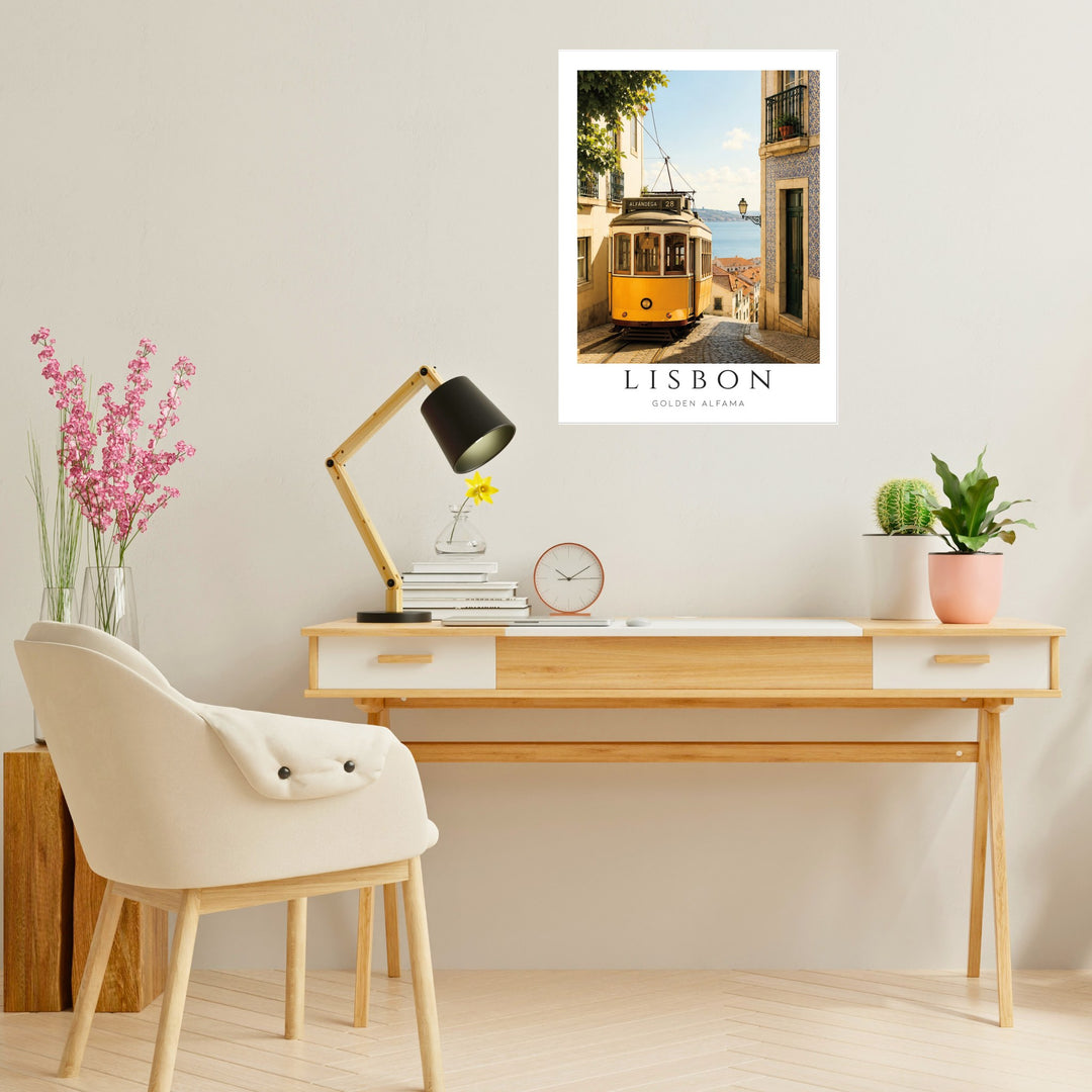 Lisbon Golden Alfama | Póster Decorativo Vintage de Lisboa