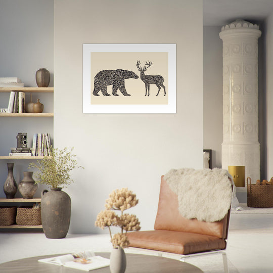 Lámina decorativa premium, contemporánea ideal para salones, despachos, bibliotecas, y locales.