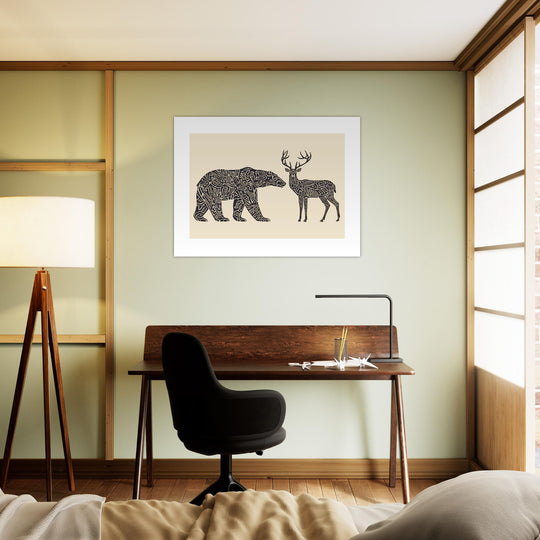 Póster premium tribal inuit. Arte feng shui contemporáneo.