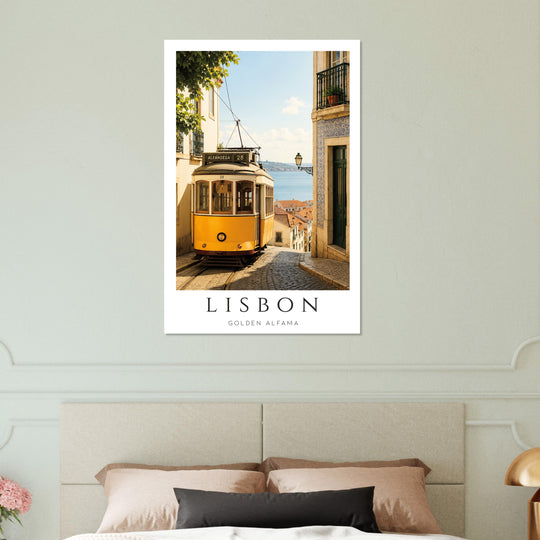 Lisbon Golden Alfama | Póster Decorativo Vintage de Lisboa
