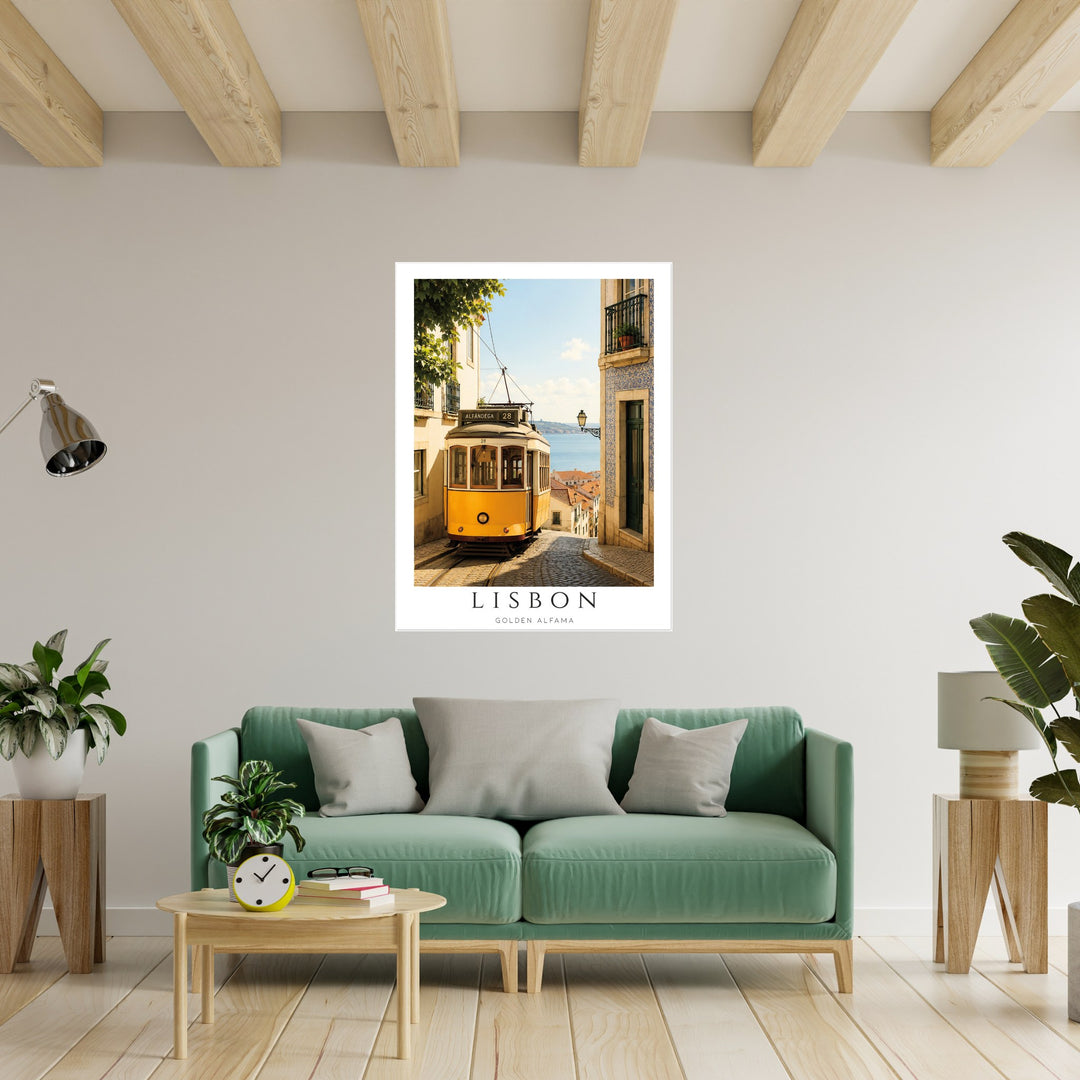 Lisbon Golden Alfama | Póster Decorativo Vintage de Lisboa