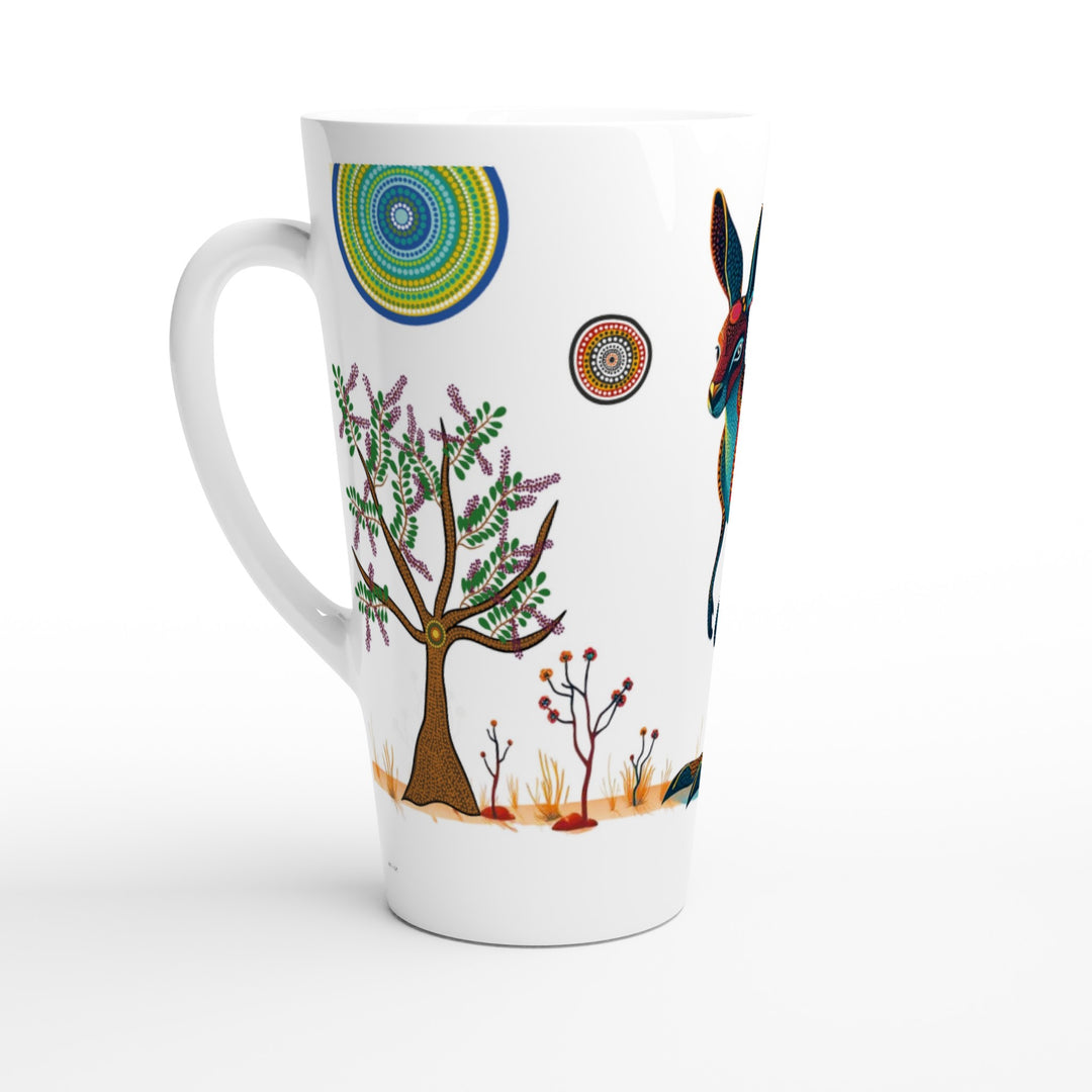 Tazas del Mundo | Canguro, taza alta con ilustración botánica y detalles decorativos de inspiración australiana